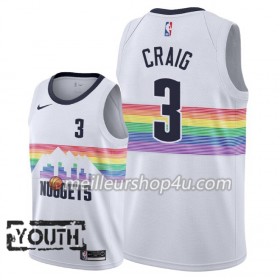 Maillot Basket Enfant Denver Nuggets Torrey Craig 3 2018-19 Nike City Edition Blanc Swingman